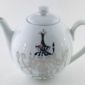 SOLD - Rosanna silver chandelier glam white teapot